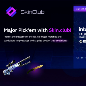 Лендинг эвента на прогнозы для Skin.club