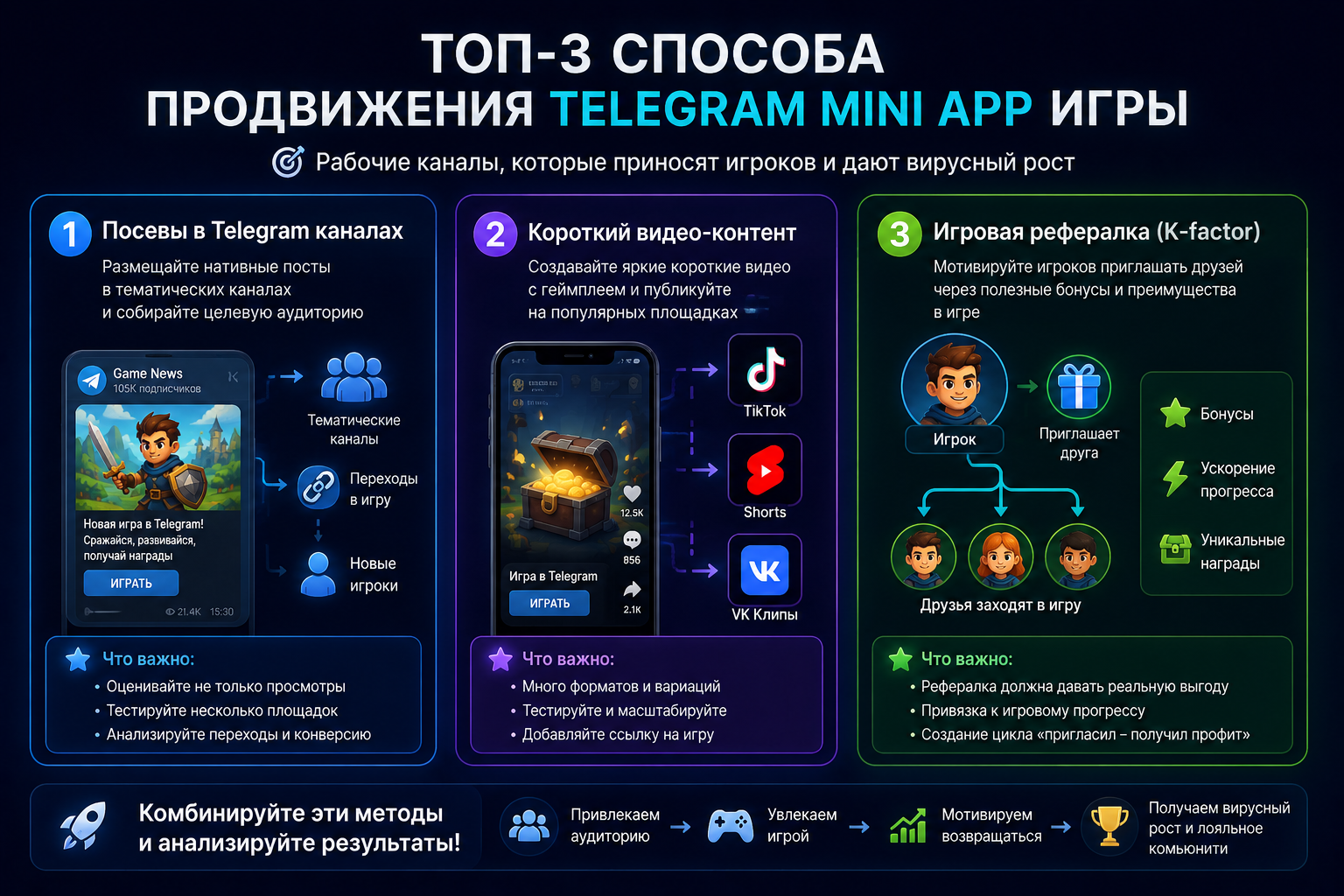 Топ-3 эффективных способа продвижения игр в Telegram