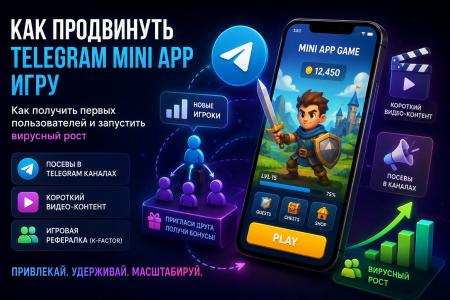 Как продвинуть Telegram Mini App игру: как получить первых пользователей и запустить вирусный рост 